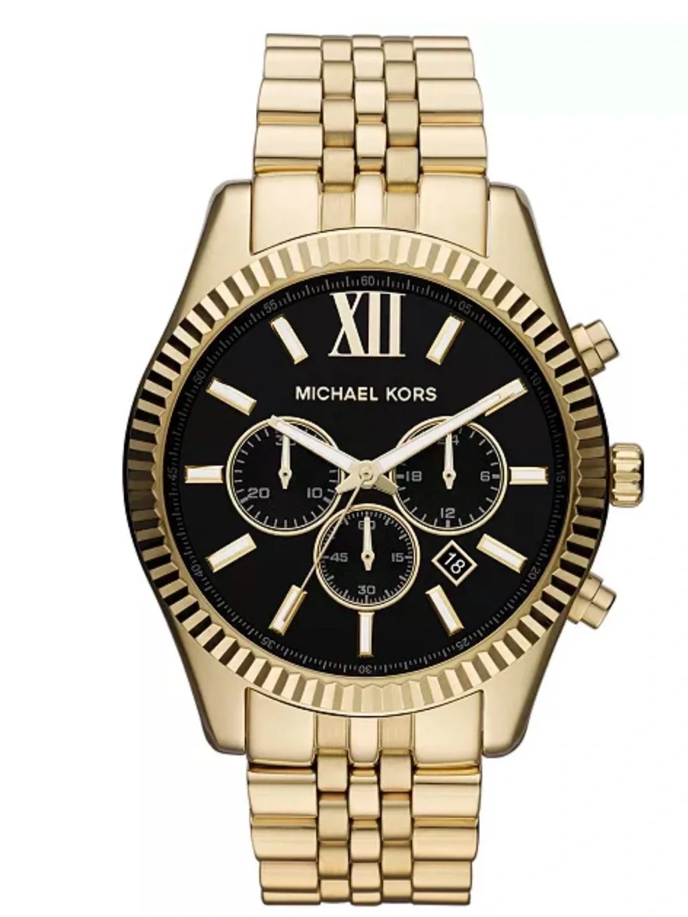 Michael Kors Men's Gold Tone Black Dial Chronograph Watch